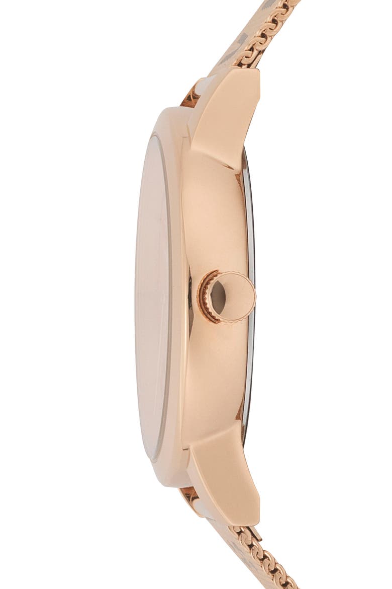 Three-Hand Quartz Mesh Strap Watch, 38mm, Alternate, color, ROSEGOLD