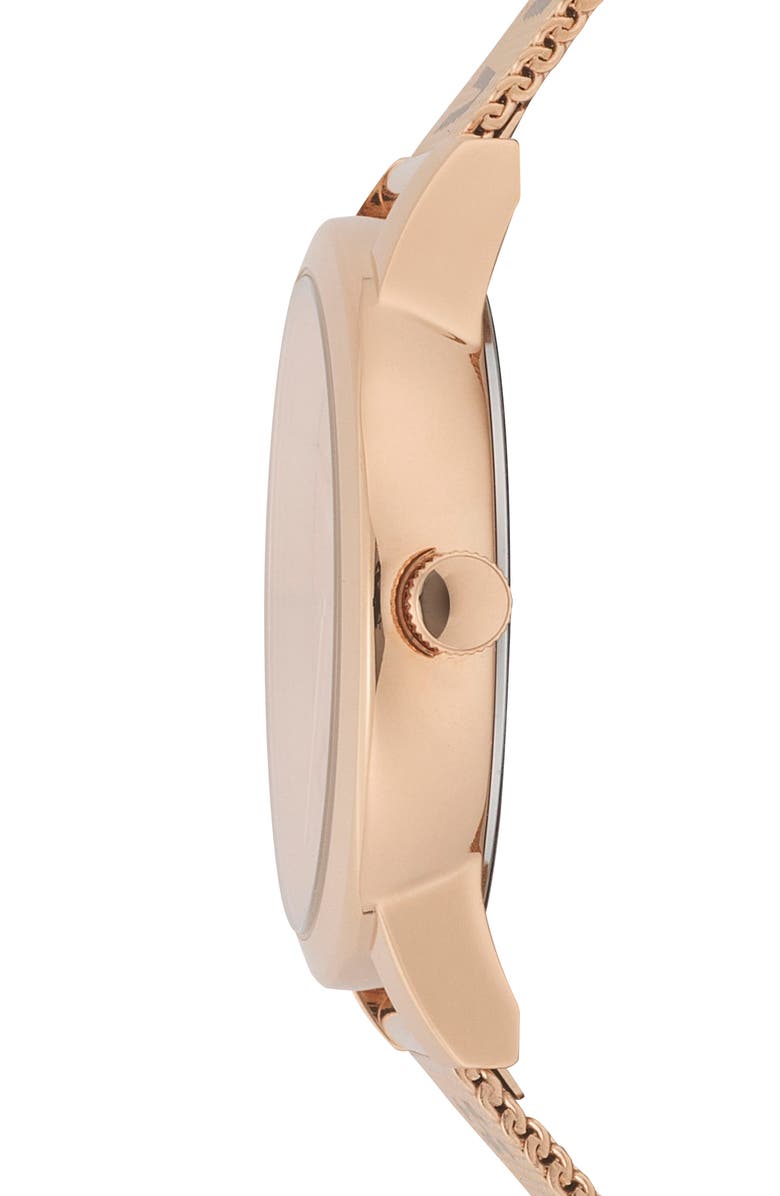 VERSUS Versace Three-Hand Quartz Mesh Strap Watch, 38mm, Alternate, color, Rosegold