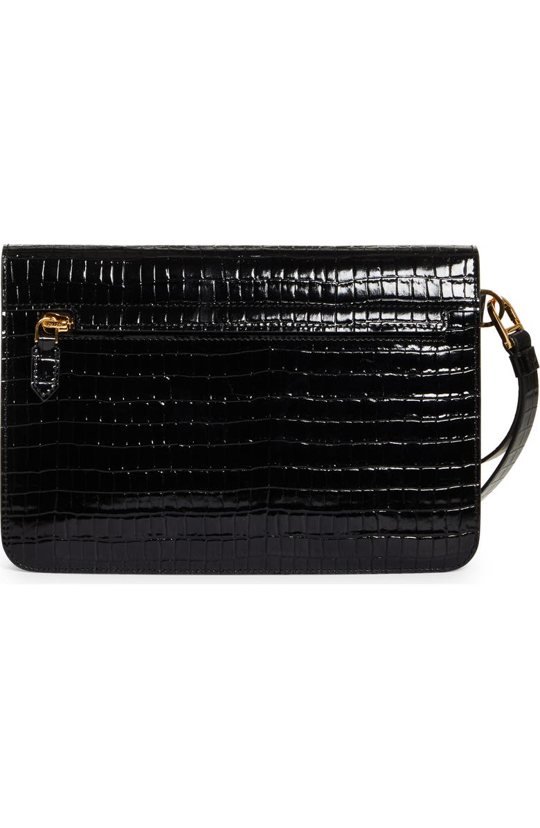 TOM FORD Small T-Clasp Croc Embossed Leather Portfolio, Alternate, color,