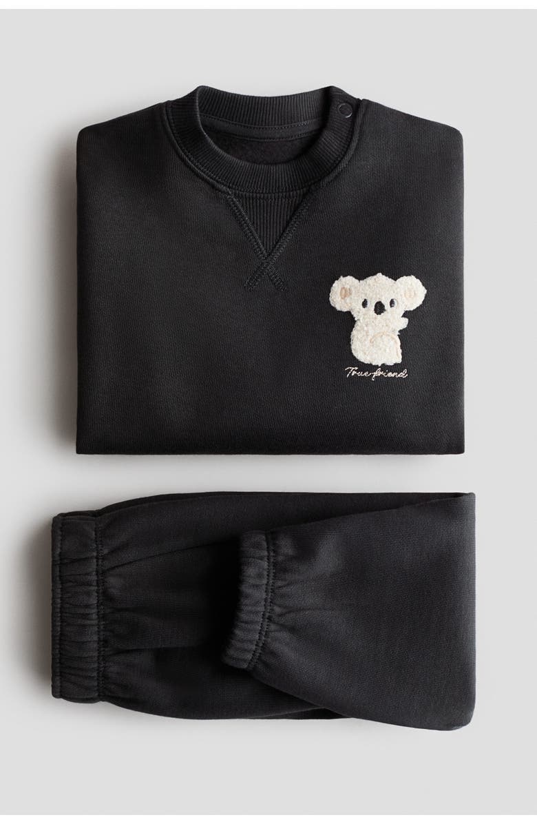 H&M 2-piece Sweatshirt Set, Alternate, color, Dark Gray/Koala