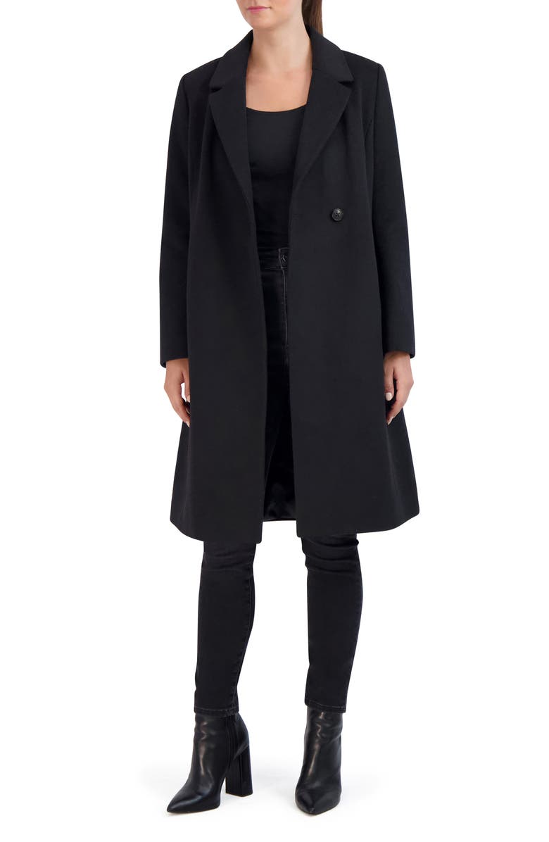 Cole Haan Asymmetric Button Wool Blend Coat, Alternate, color,