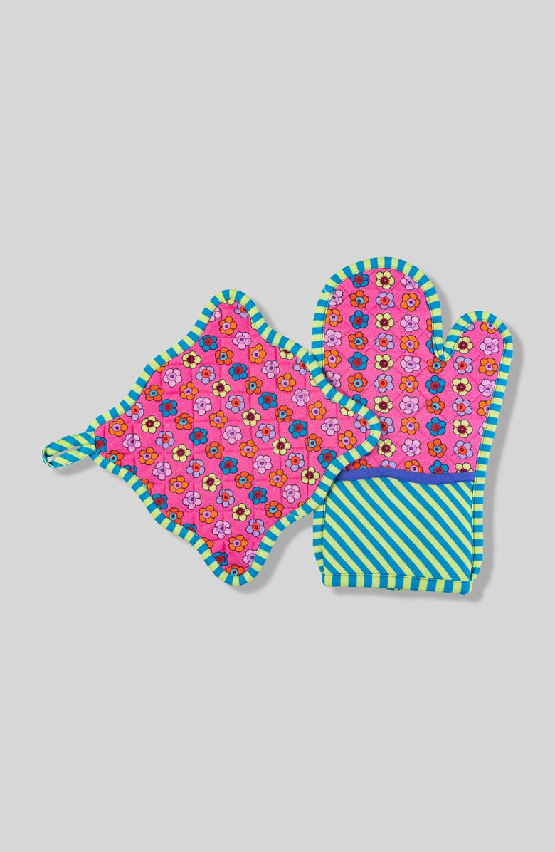 Furbish Pink Pot Holder & Oven Mitt, Main, color, Pink