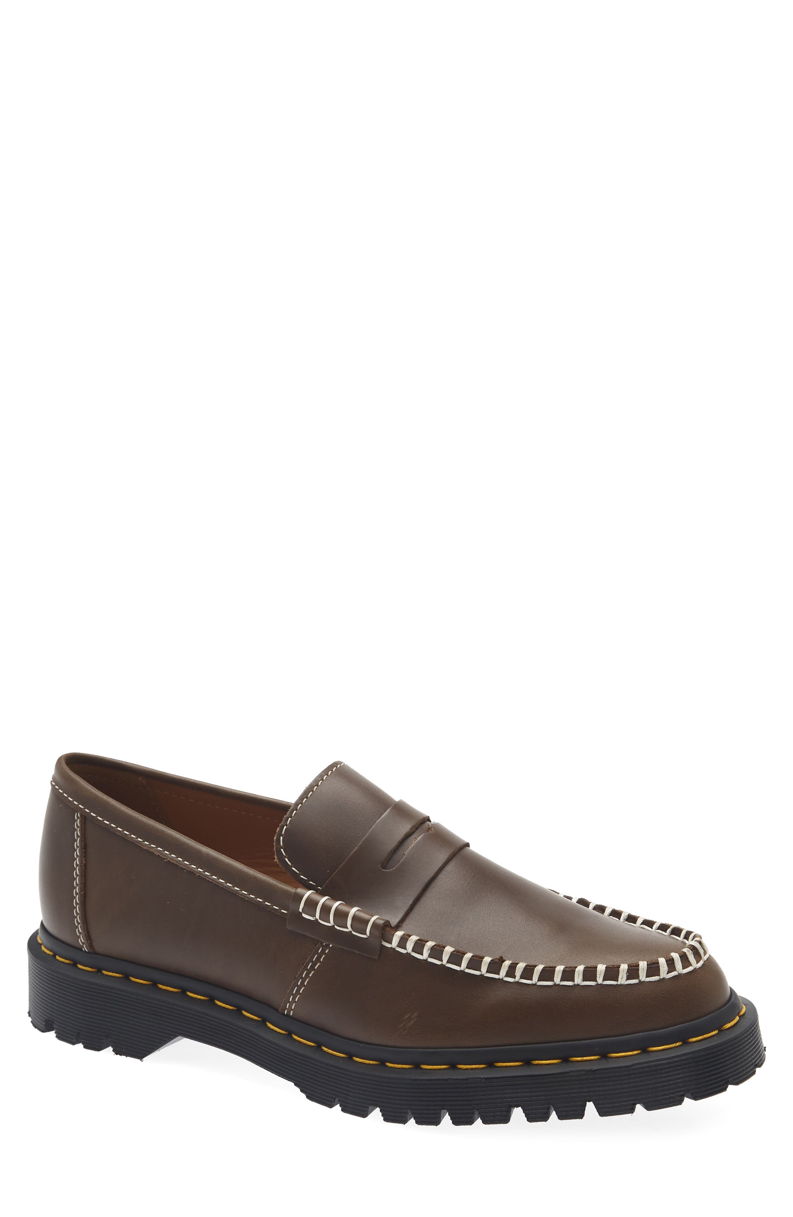 Penton Ben Leather Penny Loafer, Main, color, FOSSIL BROWN