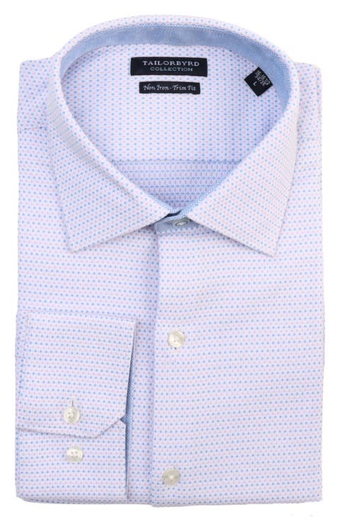 Trim Fit Dobby Non-Iron Stretch Dress Shirt