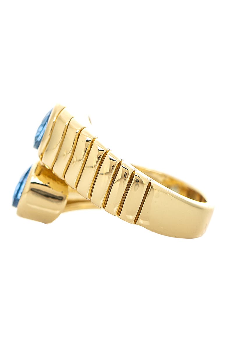London Blue Cubic Zirconia Crossover Ring, Alternate, color, LONDON BLUE