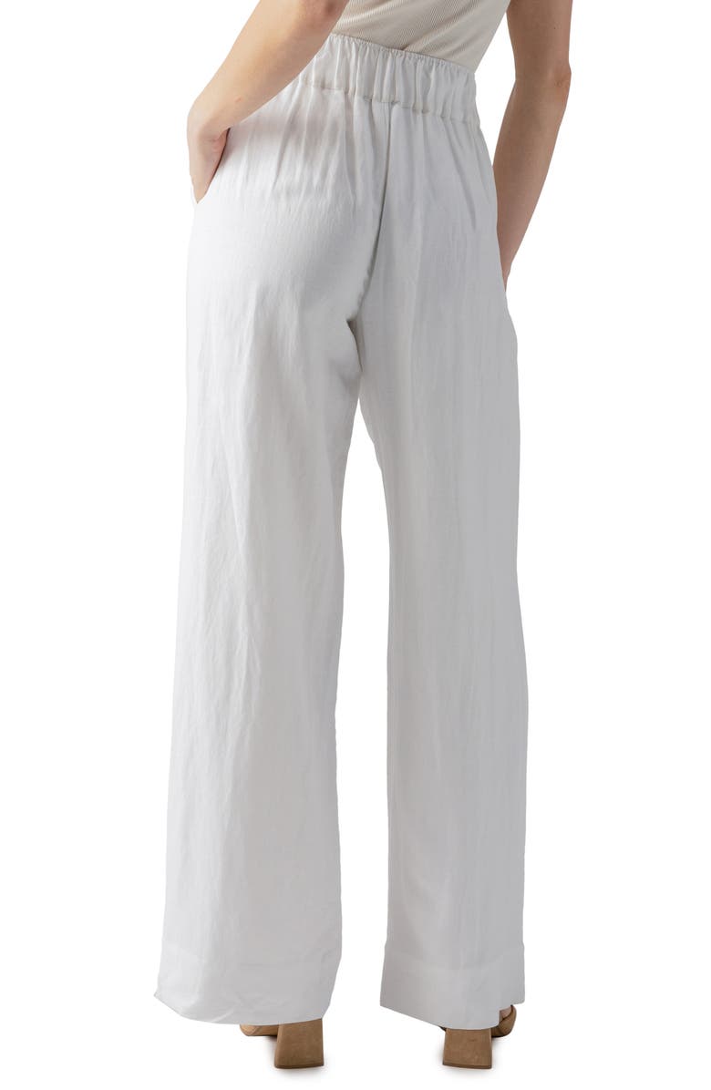 Sanctuary Pull Me On Wide Leg Linen Blend Pants, Alternate, color, 