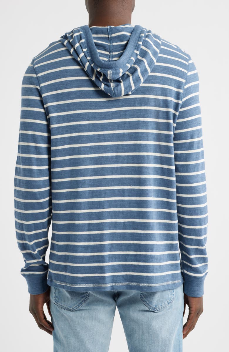 Faherty Sunwashed Slub Organic Cotton Hoodie, Alternate, color, Breaker Blue Breton Stripe