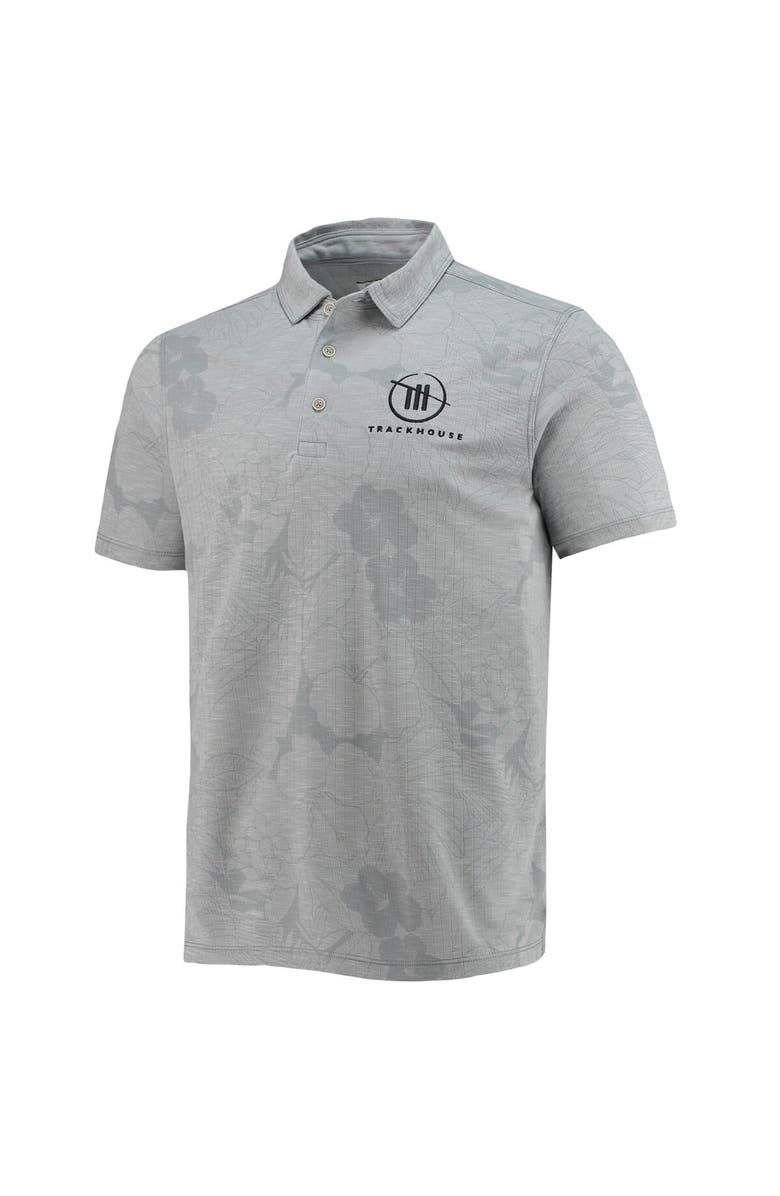 Tommy Bahama Men's Tommy Bahama Gray TRACKHOUSE RACING Miramar Blooms Team Logo Polo, Alternate, color, Gray