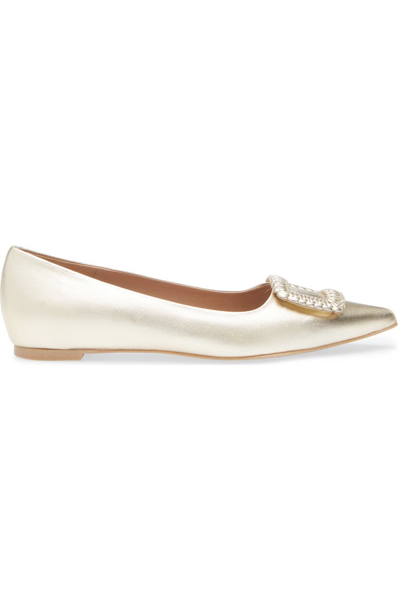 Aquatalia Jena Weatherproof Pointed Toe Flat, Alternate, color, Platino
