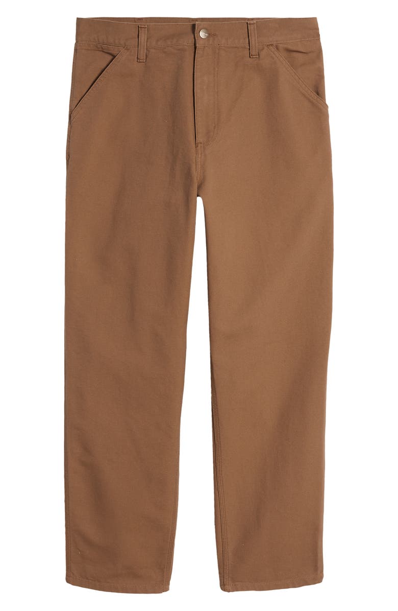 Carhartt Work In Progress Single Knee Organic Cotton Canvas Straight Leg Pants, Alternate, color, Hamilton Brown (Rinsed)