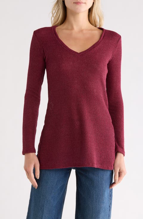 V-Neck Tunic Sweater