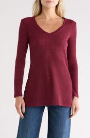 GO COUTURE V-Neck Tunic Sweater