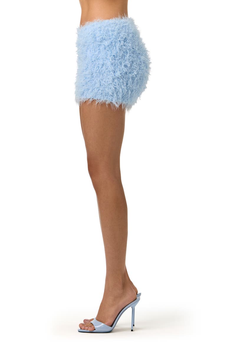 Furry Knit Miniskirt, Alternate, color, BLUE MIST