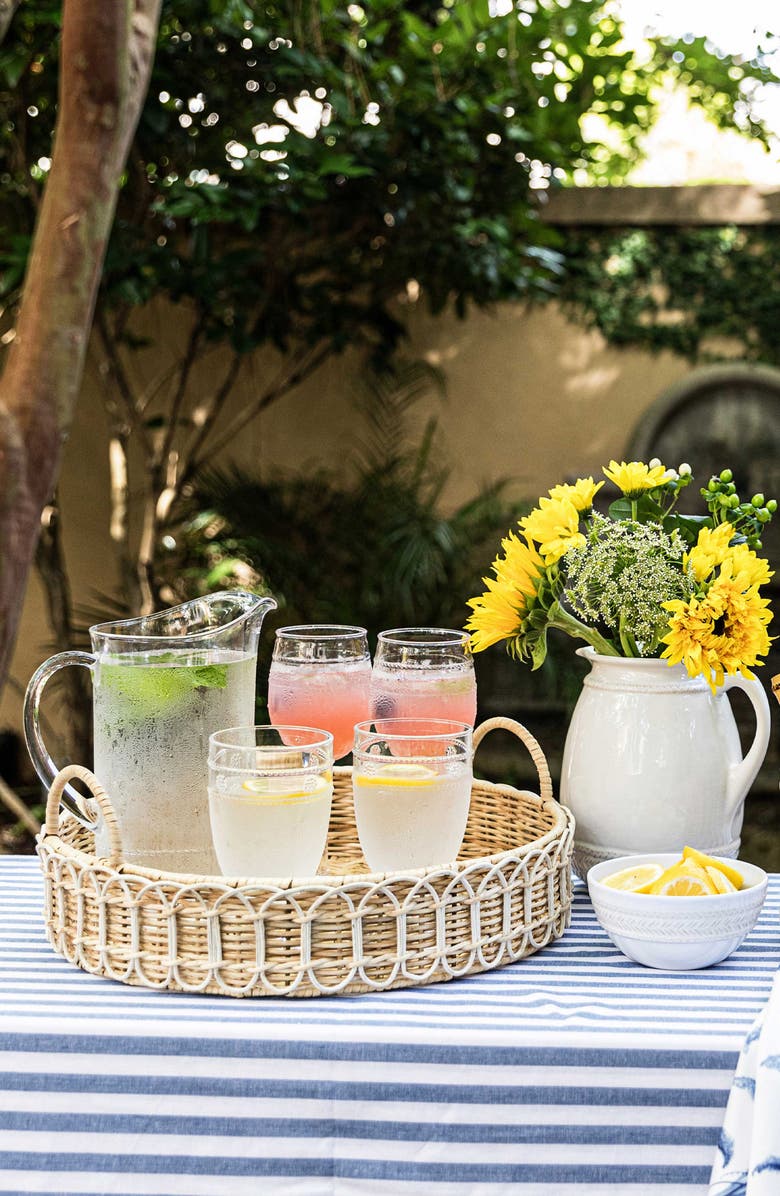 Juliska Provence Round Rattan Serving Tray, Alternate, color, Whitewash