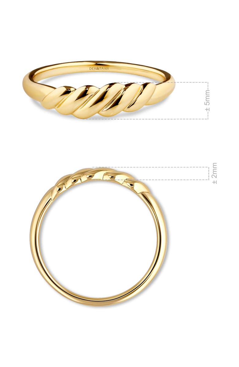 DEVATA Rope Ring in Gold Plated Sterling Silver, Alternate, color, Yellow Gold