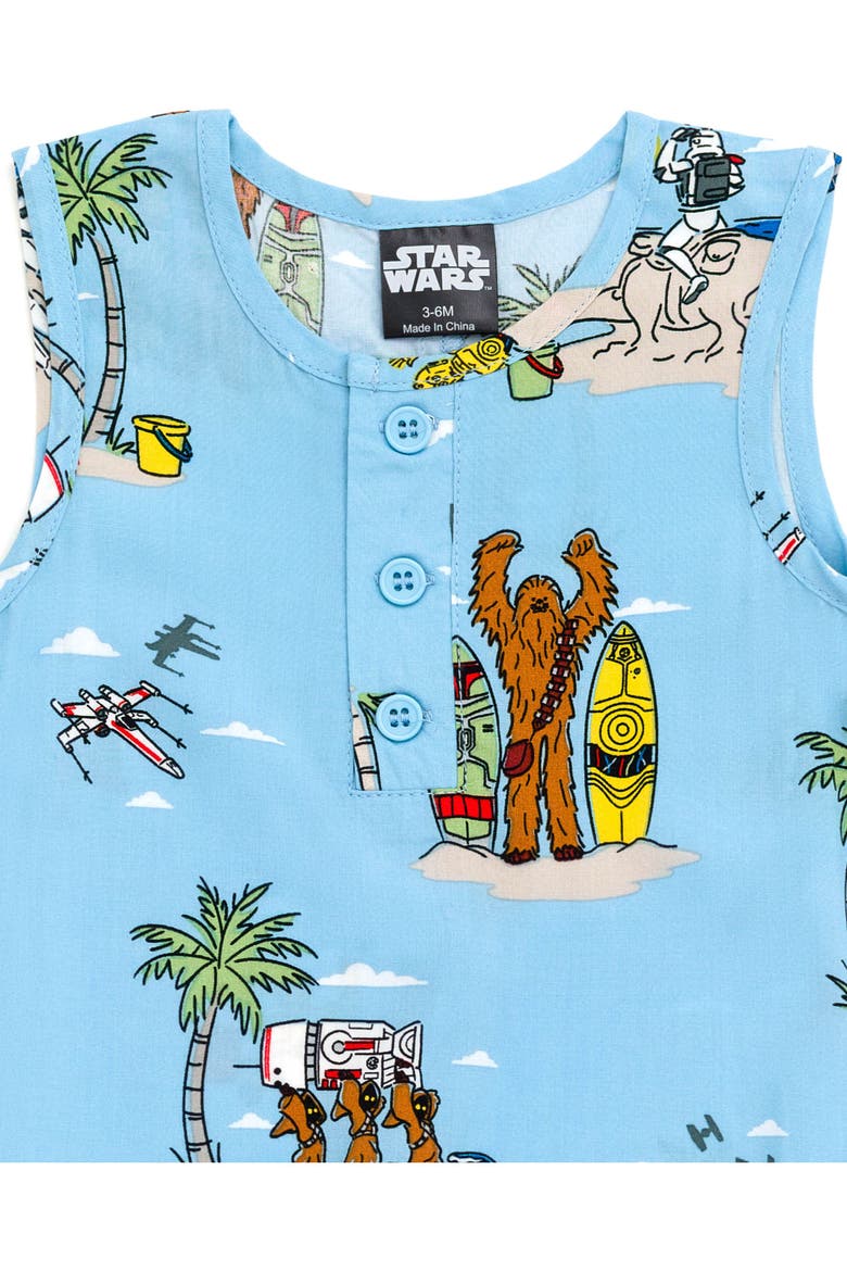 Hawaiian Romper (Baby), Alternate, color, Jawa Vader Blue