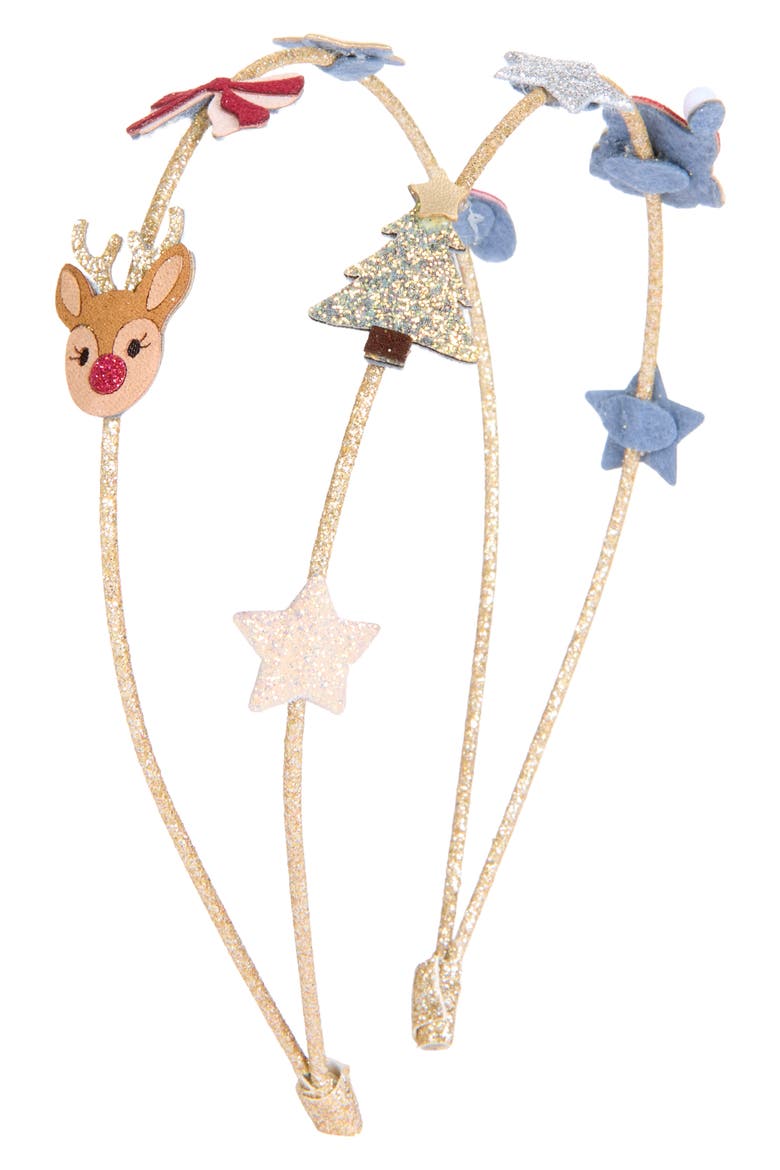 Kids' Xmas Double Headband, Main, color, GOLD
