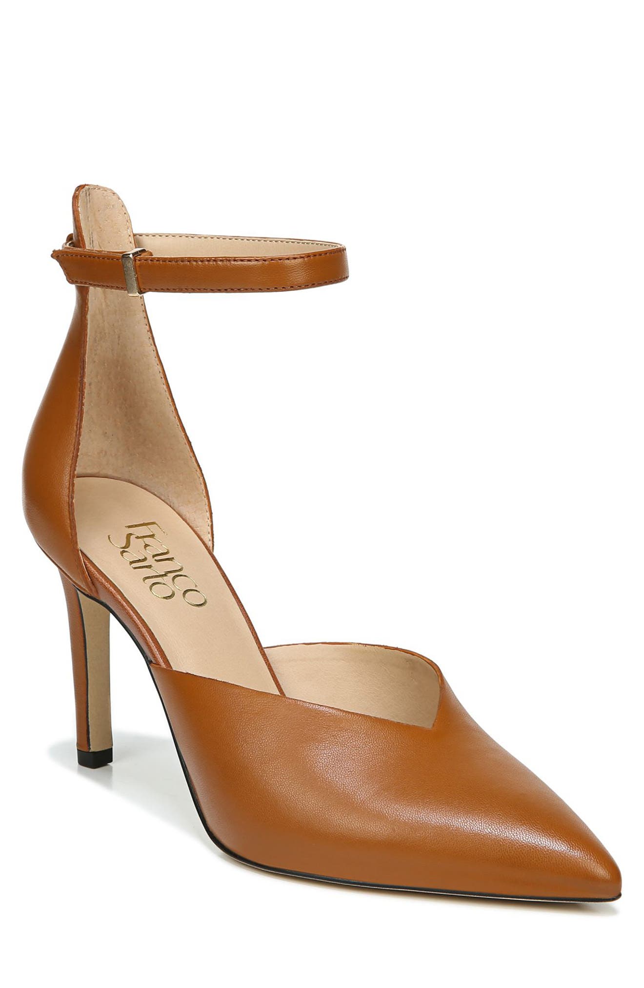 Mali Pointed Toe Heeled Pump, Main, color, COGNAC