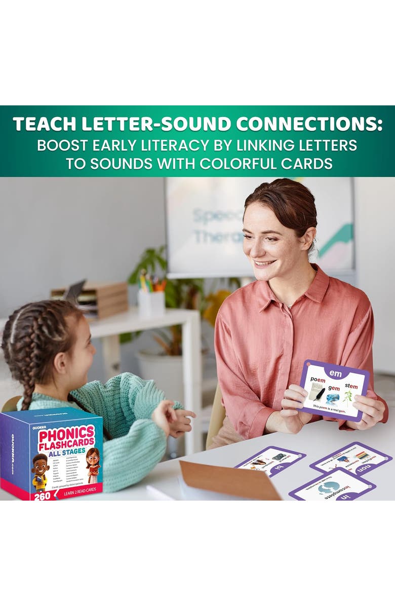 Quokka ABC Learning Flash Cards for Toddlers, Alternate, color, Phonics 5 Set