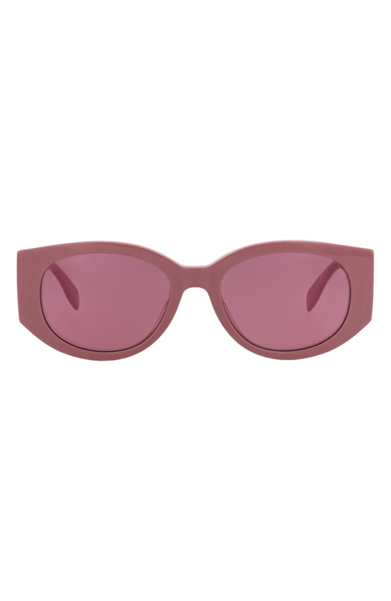 McQueen 54mm Oval Sunglasses, Main, color, Pink Pink Violet