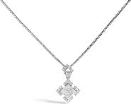 Haus of Brilliance 10K White Gold 1/5 Cttw Diamond Geometric Design Pendant Necklace