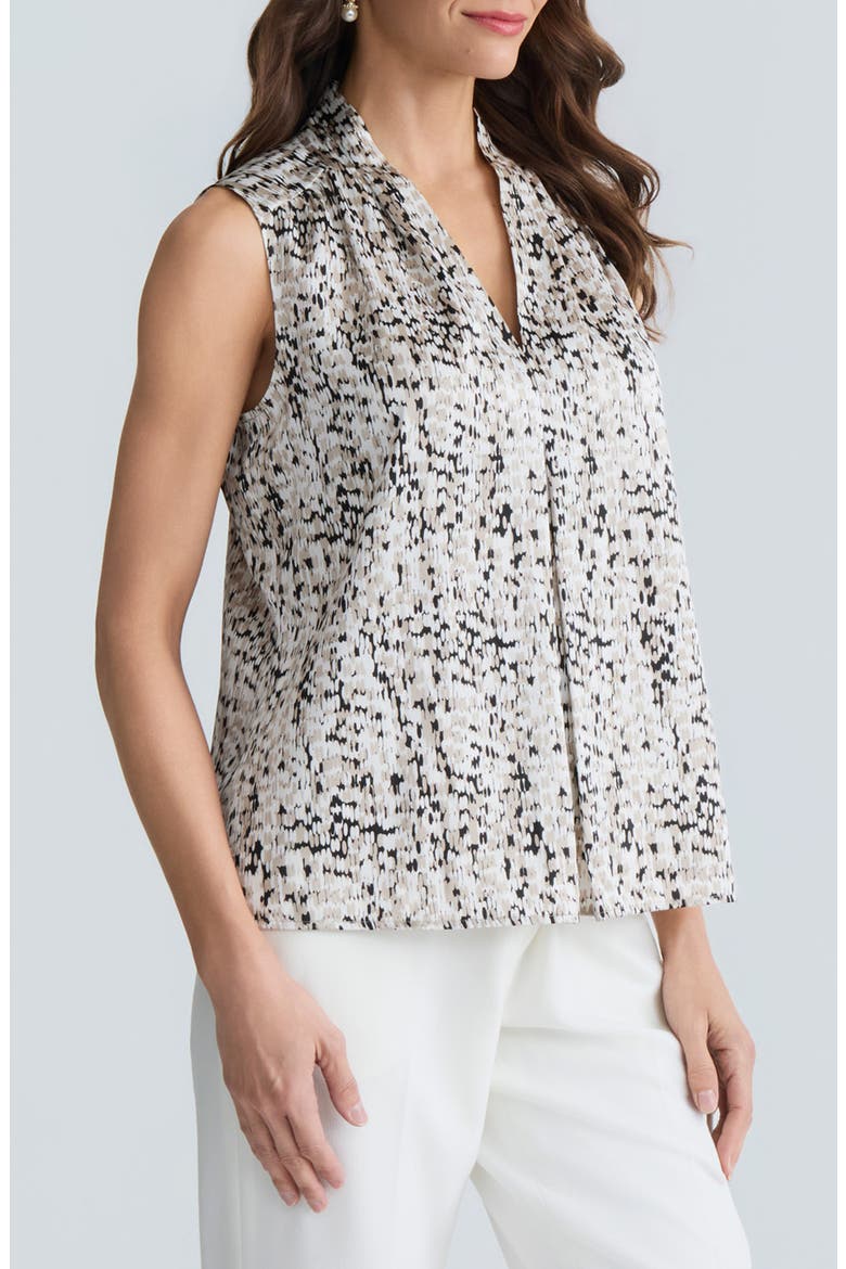 Pleated Sleeveless Top, Alternate, color, SUMMER STRAW MULTI