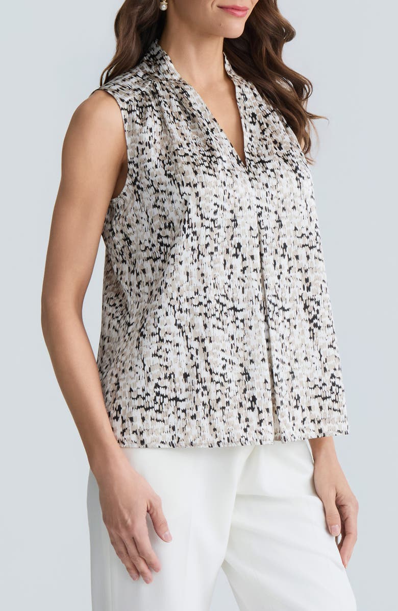 KASPER Pleated Sleeveless Top, Alternate, color, 