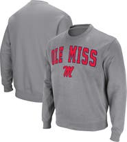 COLOSSEUM Men's Colosseum Heather Gray Ole Miss Rebels Arch & Logo Pullover Sweatshirt
