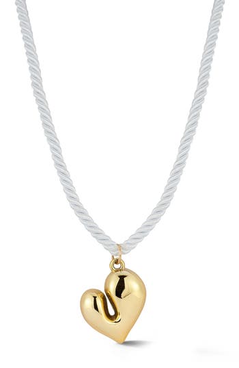 Sphera Milano Plated Heart Pendant Collar Necklace