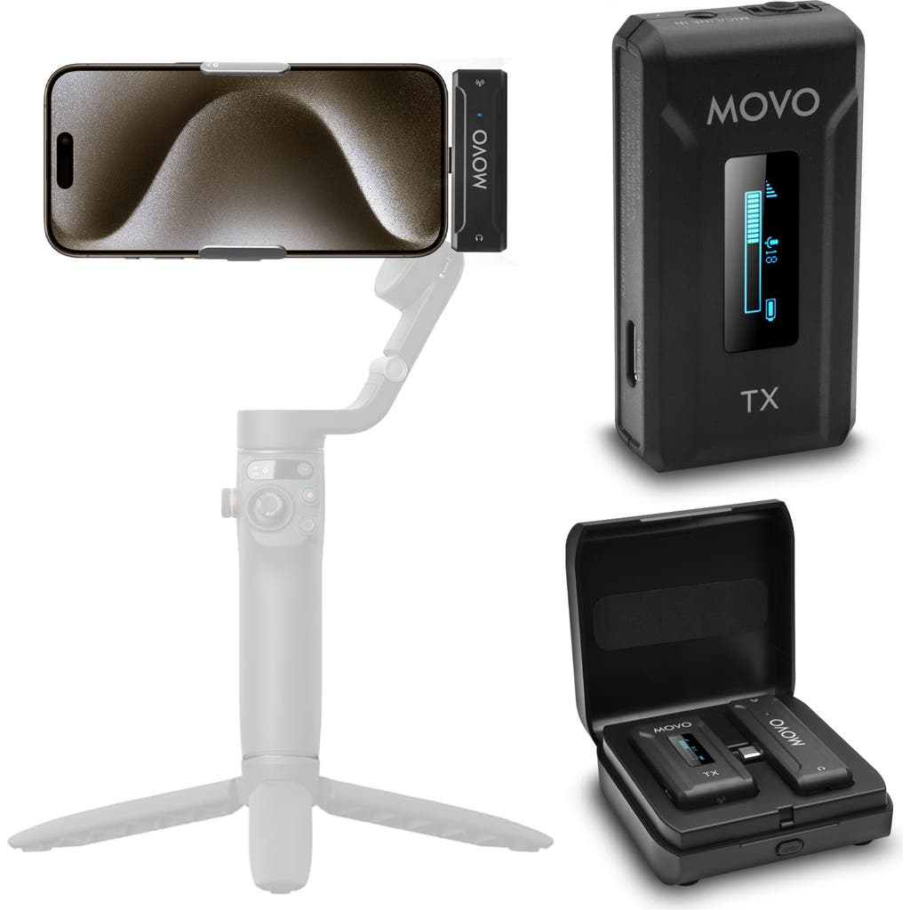 MOVO WMX-2-C Wireless Microphone for iPhone 15/16 with Charging Case in Black at Nordstrom