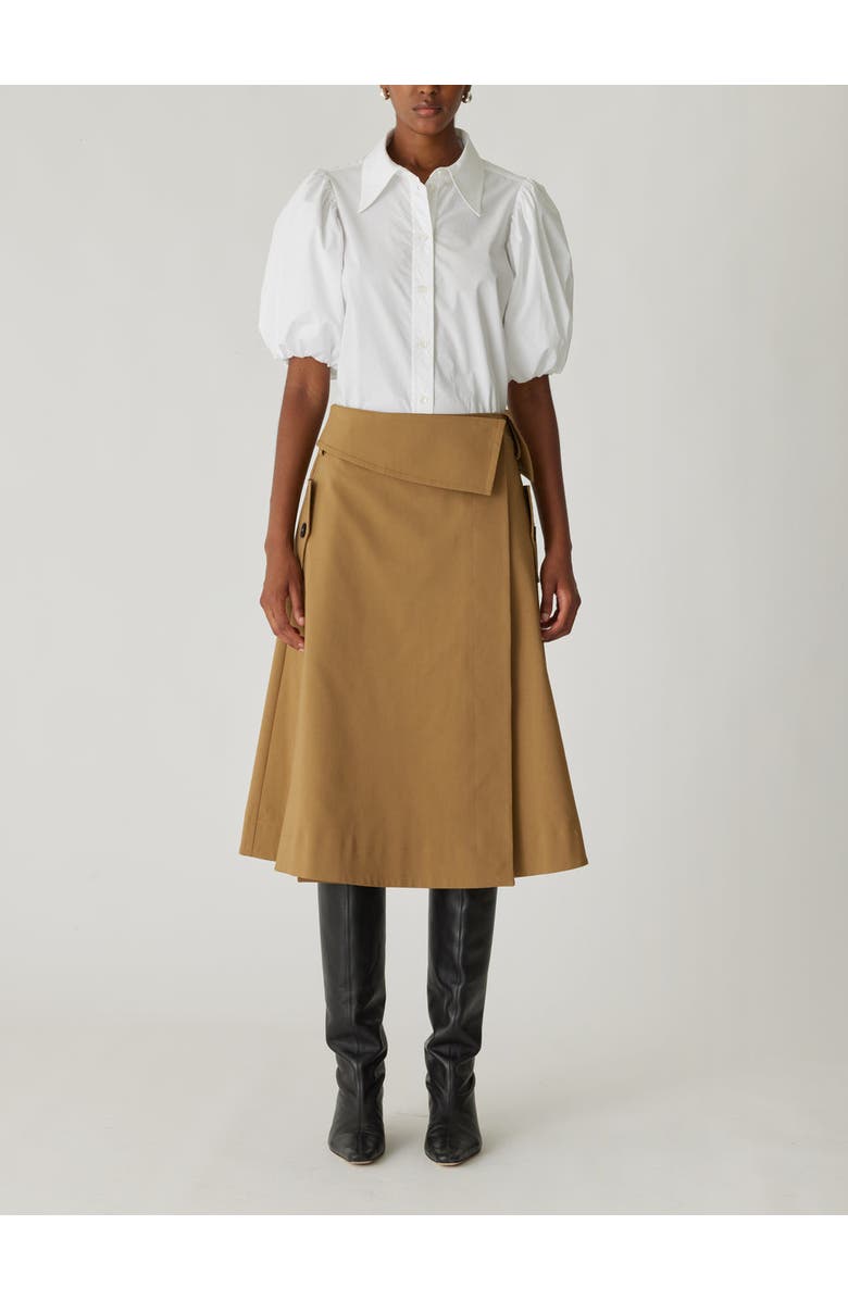 Rebecca Taylor Refined Sateen Foldover Wrap Skirt, Main, color, Date