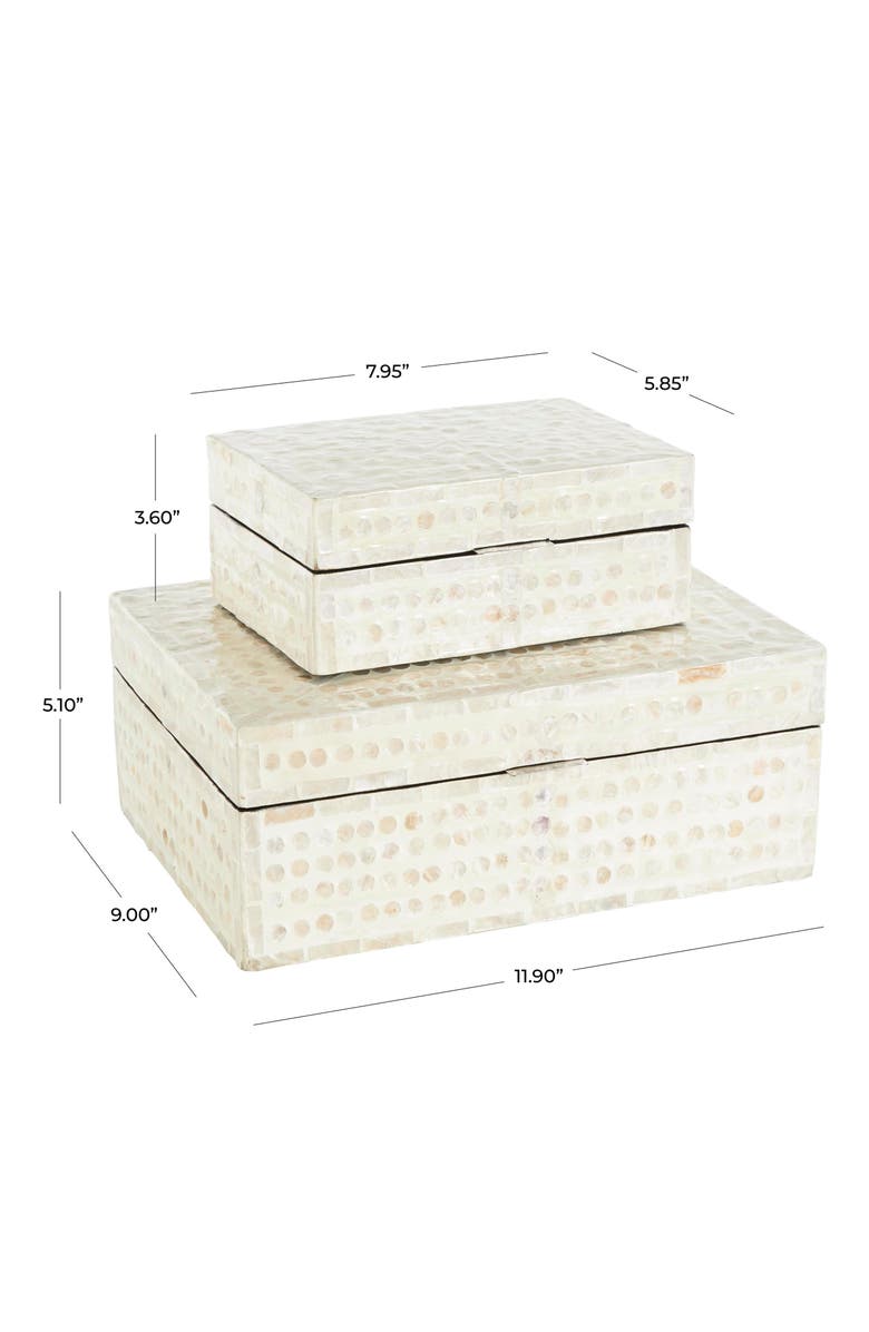 UMA Contemporary Set of 2 Decorative Mother of Pearl Boxes, Alternate, color, 