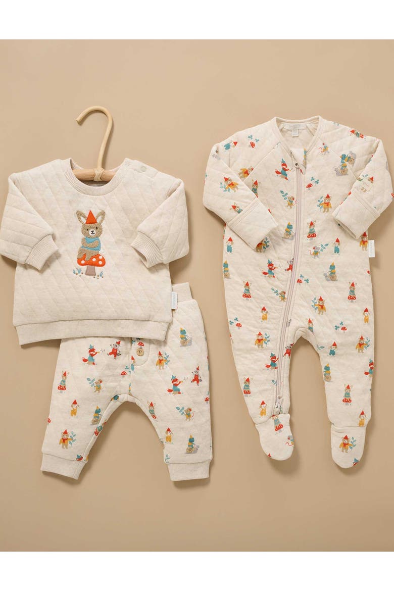 Quilted Footie, Alternate, color, Gnome Print