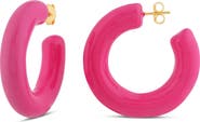 SHYMI Large Enamel Tube Hoop Earrings