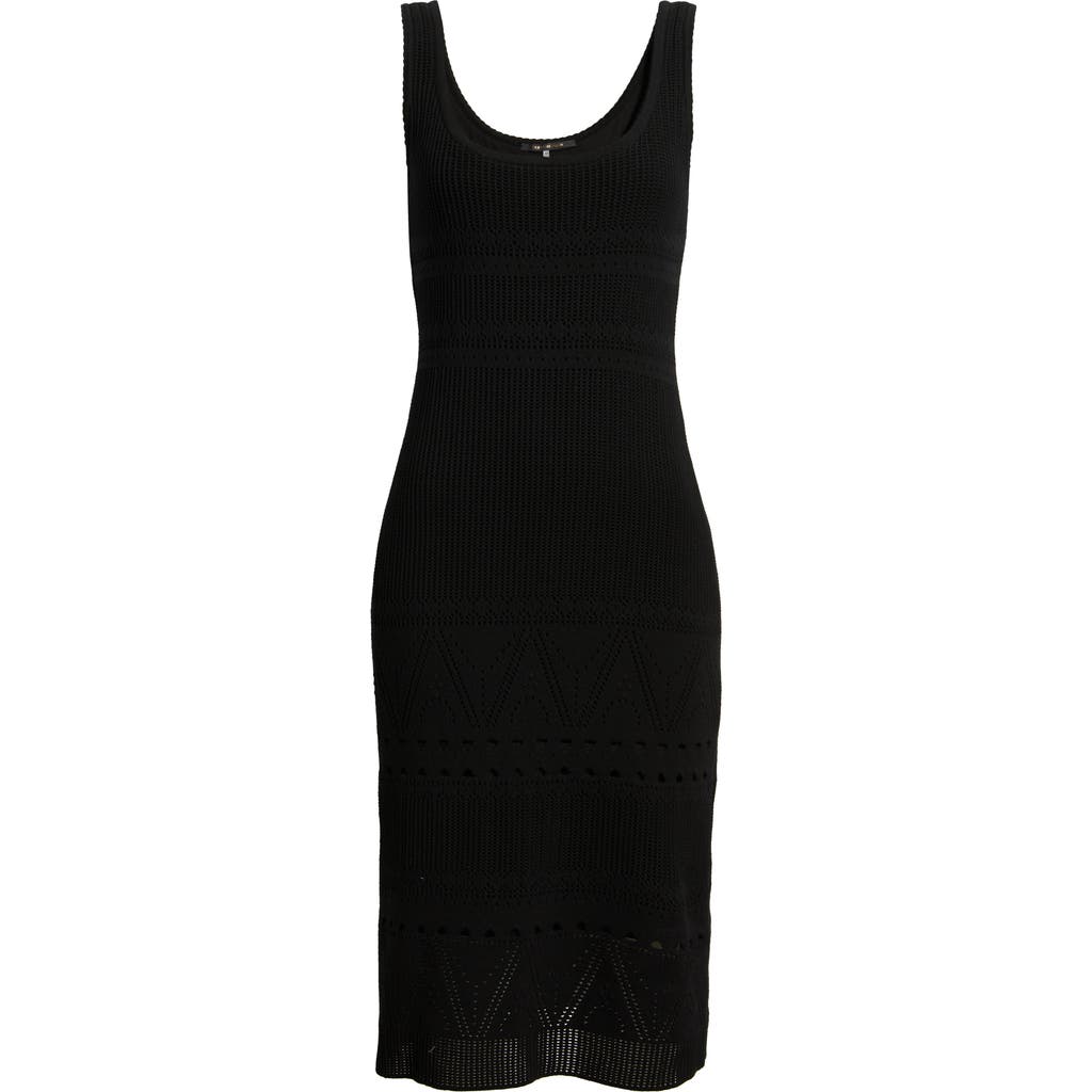 Kobi Halperin Emerson Open Stitch Sleeveless Dress In Black
