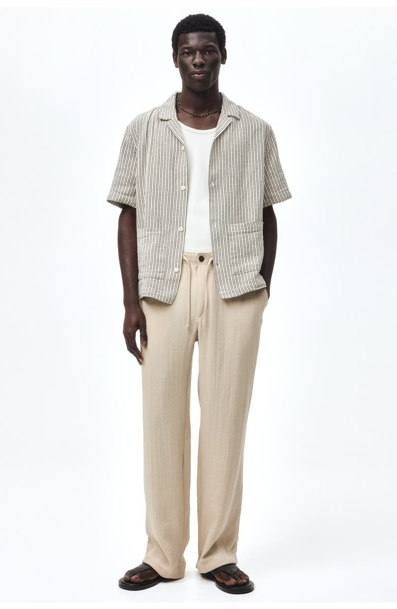 H&M Regular Fit Resort Shirt, Alternate, color, Cream/Striped