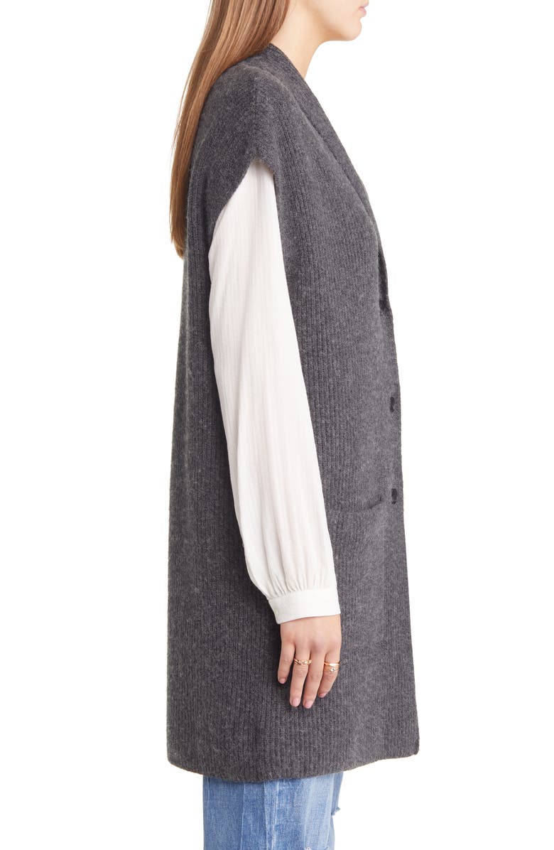 Treasure & Bond Long Ribbed Sleeveless Cardigan, Alternate, color,