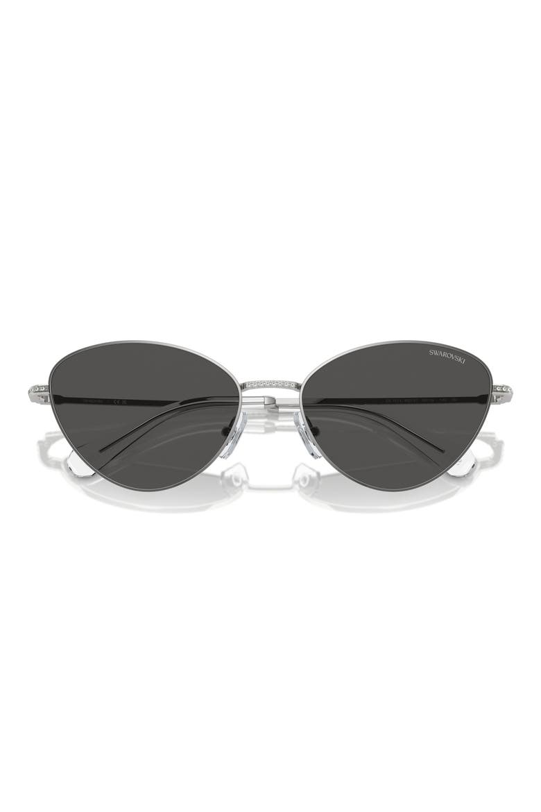 58mm Cat Eye Sunglasses, Alternate, color, DARK GREY