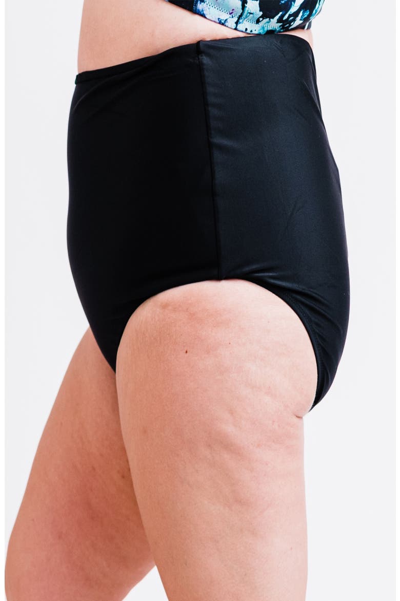 Plus Size High-Waisted Bikini Bottom, Alternate, color, Black