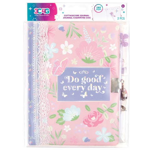 Cottagecore Floral Locking Journal & Pen With Butterfly Charm Pen