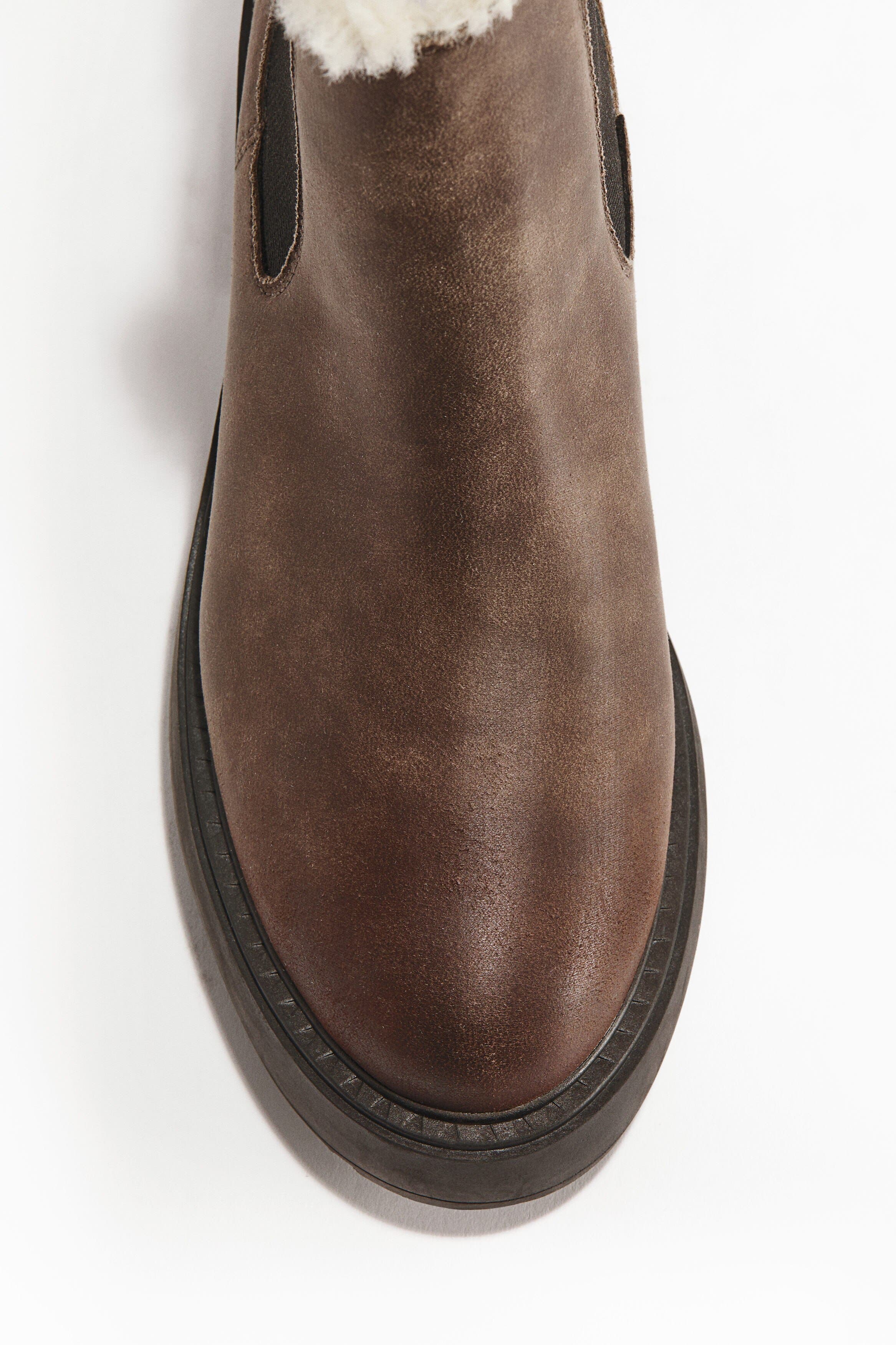H&M Warm-lined Chelsea Boots, Alternate, color, Dark Brown