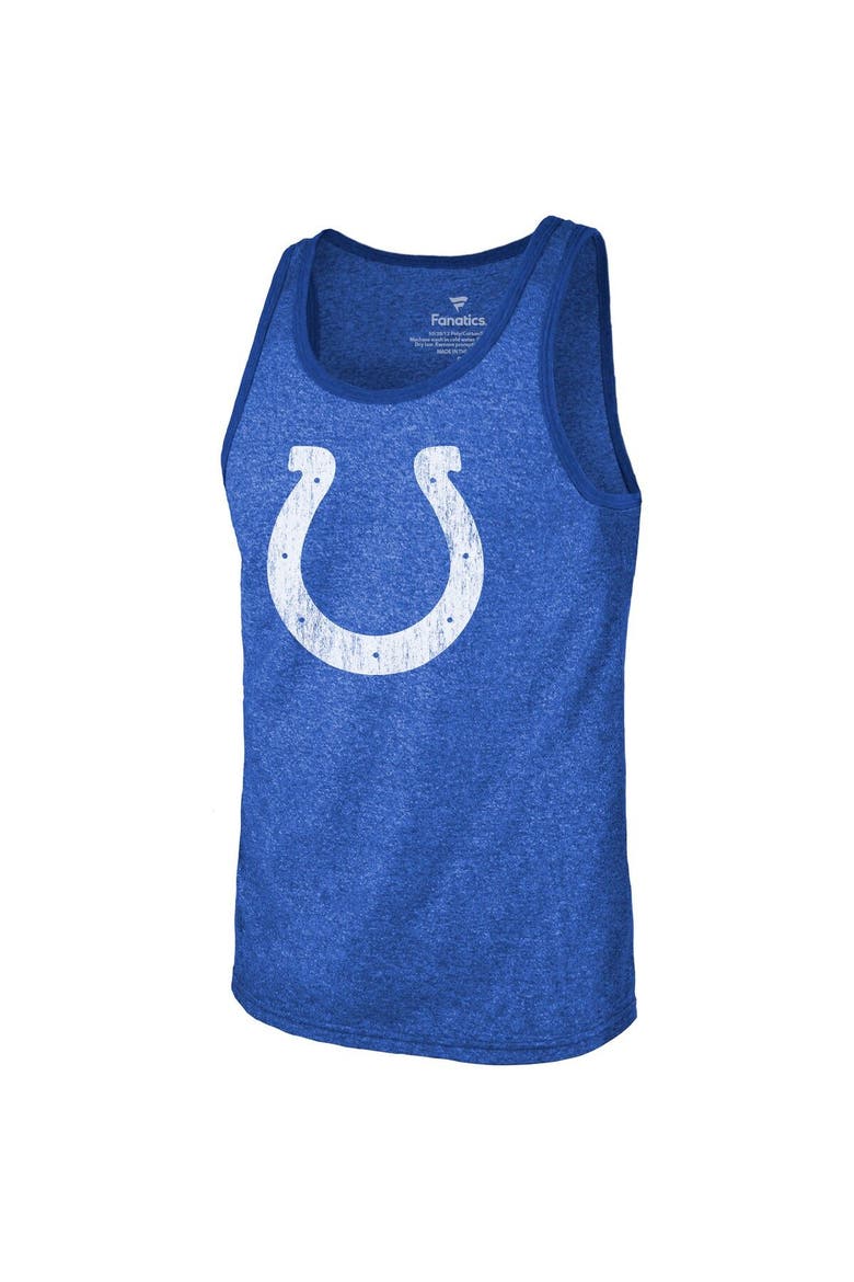 Men's Fanatics Branded Shaquille Leonard Royal Indianapolis Colts Name & Number Tri-Blend Tank Top, Alternate, color, Royal