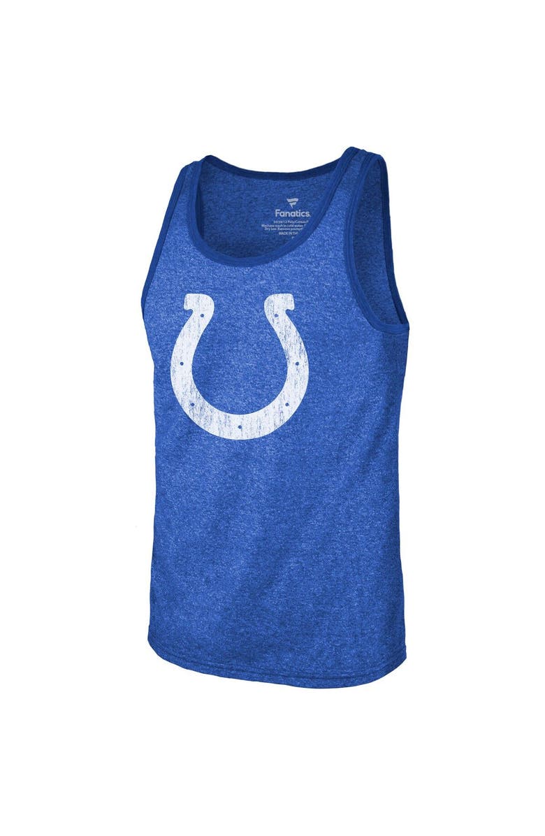 Majestic Threads Men's Fanatics Branded Shaquille Leonard Royal Indianapolis Colts Name & Number Tri-Blend Tank Top, Alternate, color, 