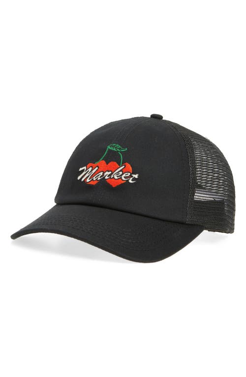 Market Double Cheeries Snapback Baseball Cap In Black