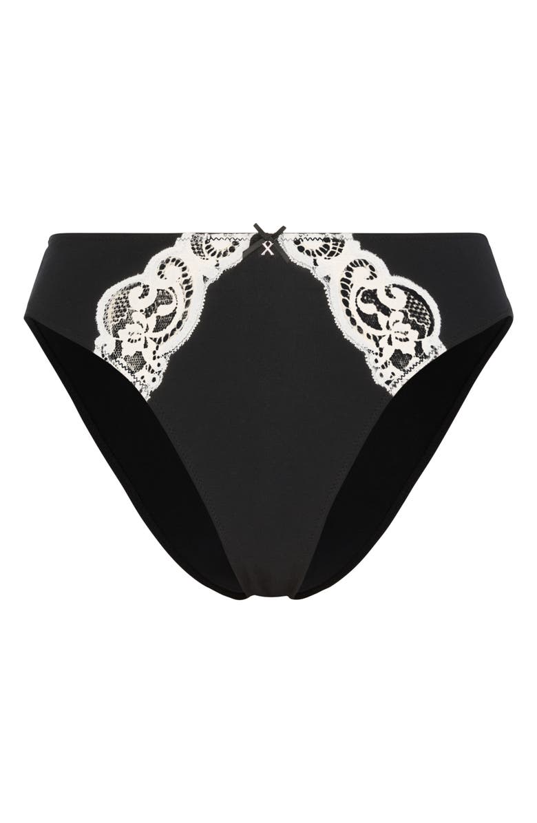 SAVAGE X FENTY Swirly Girly Cheeky Briefs, Alternate, color, Black Caviar/ White Tea