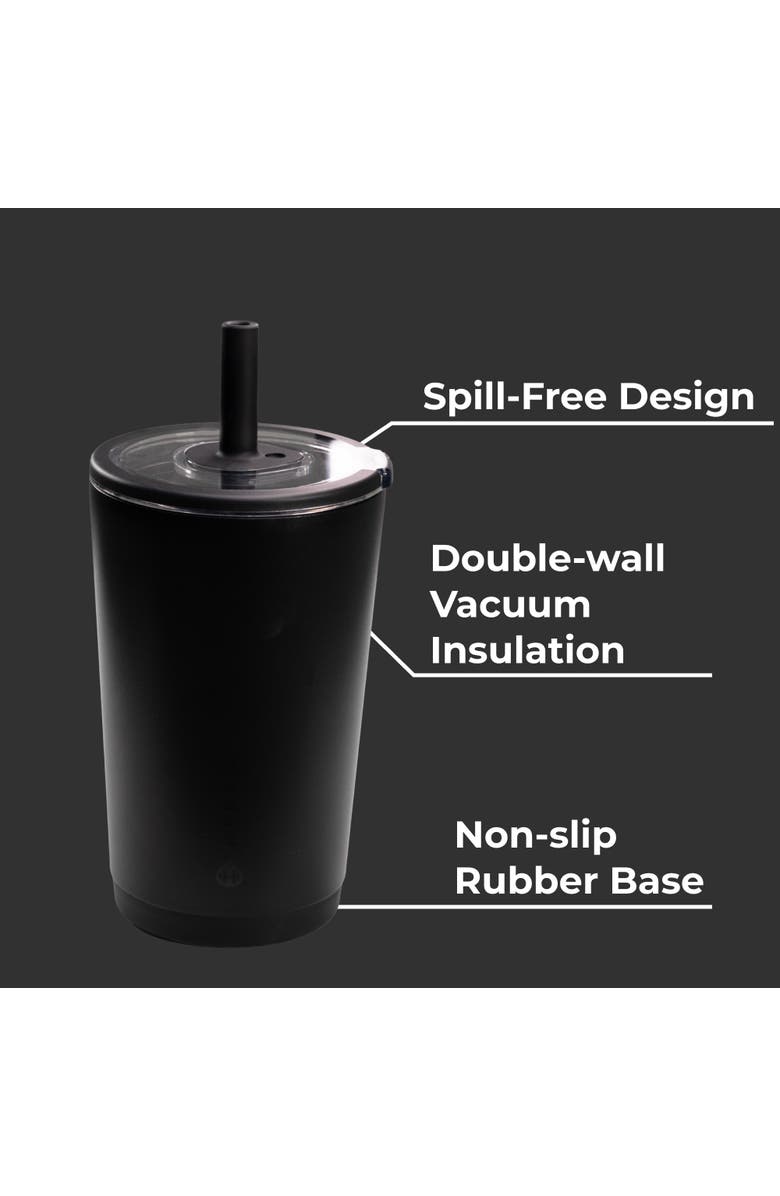 HydroJug Everyday Tumbler - Ceramic-Lined Insulated Tumbler with Straw and Soft-Touch Lid, Cup Holder Friendly, Alternate, color, Black