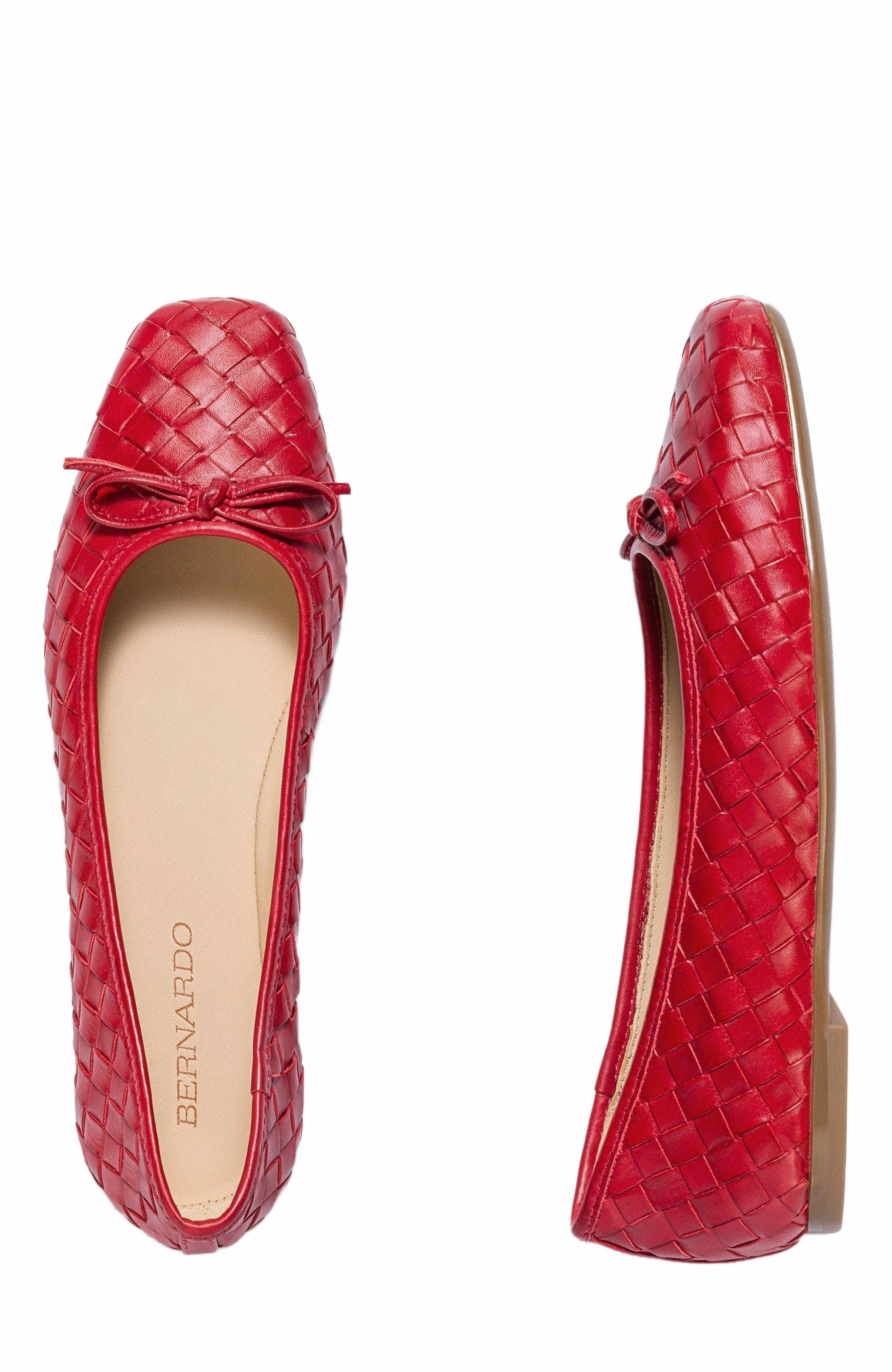 Bernardo Footwear Gwynn Woven Ballet Flat, Alternate, color, Red