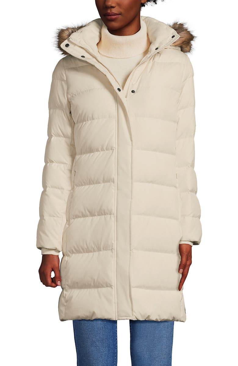 Lands' End Down Winter Coat, Alternate, color, Ivory Pearl