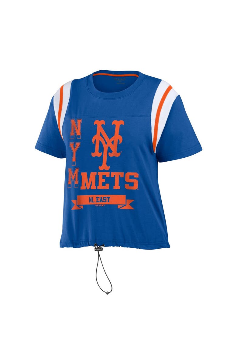 WEAR by Erin Andrews Women's WEAR by Erin Andrews Royal New York Mets Cinched Colorblock T-Shirt, Alternate, color, Royal