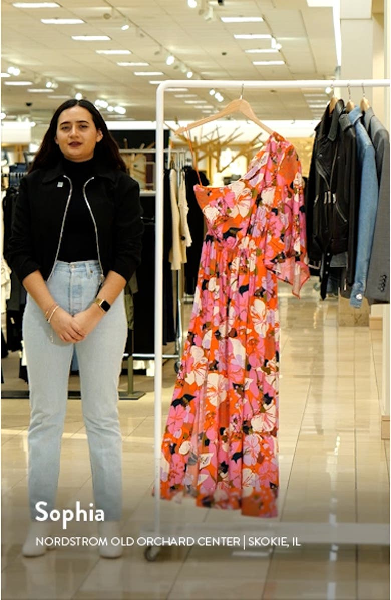 Floral One-Shoulder Maxi Dress, sales video thumbnail